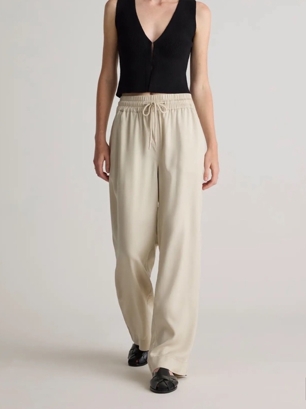 Quince Vintage Wash  Tencel Wide Leg Pants